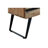 Cómoda de Madera Maciza Nogal-Negro con Patas Metálicas