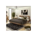 Cómoda de Madera Maciza Nogal-Negro con Patas Metálicas