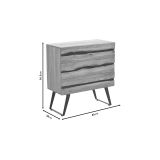 Cómoda de Madera Maciza Nogal-Negro con Patas Metálicas