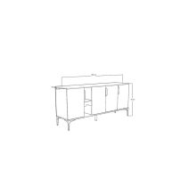 Buffet en Melamina Gris Oscuro y Blanco, 180x40x78 cm, Diseño Moderno y Duradero