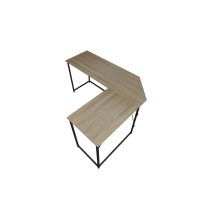 Escritorio de Oficina de Esquina Derecha en Melamina Cambria-Negro, 150x120x75 cm - Diseño Espacioso y Elegante.