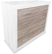 Meyvaser - Cómoda con 4 Cajones, Sinfonier,Colores Andersen y Pino Gris, Medidas: 60 cm (An) x 81.5 cm (Al) x 39.5 cm (Fon)