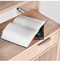 Mesa Escritorio Extensible, Consola Extensible, Color Cambria, Medidas: 90 cm (Largo) x 33-63,4 cm (Ancho) x 87,5 cm (Alto)