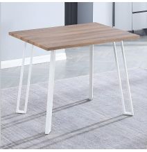 Conjunto Mesa y Sillas Comedor/Cocina: Mesa madera y Patas Metálicas Blancas (76x100x70 Cm) + 5 Sillas (80x40x55 Cm )