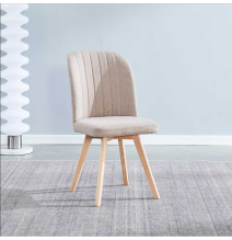 Pack 4 Sillas de Comedor Tapizada, Sillas de Salón Beig y Patas Color Haya, Medidas: Ancho: 46 cm x Fondo: 55 cm x Alto: 92 cm