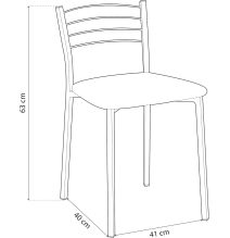 Pack de 4 Sillas de Cocina – Metálicas en Acabado Gris y Blanco, Medidas: 40 cm x 41 cm x 63 cm