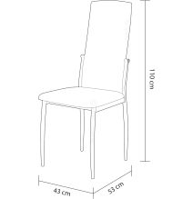Pack de 6 Sillas Tapizadas para Salón y Comedor – Acabado Marengo en Aluminio, Medidas: 43 cm x 48 cm x 99,5 cm