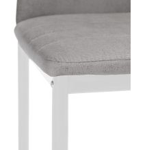 Pack de 6 Sillas Tapizadas para Comedor/Salón – Marengo y Patas Blancas en Aluminio, Dimensiones: 40 cm x 42 cm x 96 Cm