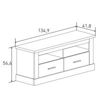 Mueble de Comedor, Mueble Salón, Acabado en Color Cañón, Medidas: 297 cm (Ancho) x 201,6 cm (Alto) x 41,8 cm (Fondo)