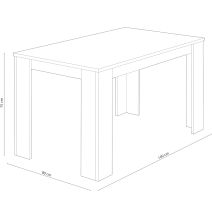 Mesa de Comedor, Mesa de Salón Fija, Color Cambria, Medidas: 140 cm (Largo) x 80 cm (Ancho) x 75 cm (Alto)