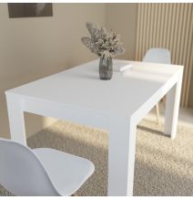 Mesa de Comedor, Mesa de Salón Fija, Color Andersen Blanco, Medidas: 140 cm (Largo) x 80 cm (Ancho) x 75 cm (Alto)
