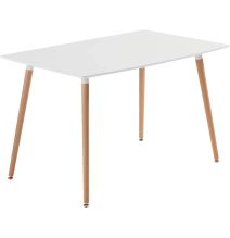 Mesa de Comedor o Cocina de 120 cm Lacada Blanca 76x120x80 Cm – Alta Resistencia y Durabilidad