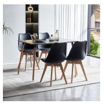 Mesa de Comedor o Cocina de 120 cm Lacada Color Negro 76x120x80 Cm – Alta Resistencia y Durabilidad