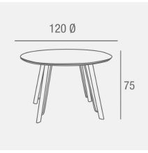 Mesa de Comedor Fija Redonda | Imitación Mármol con Pata Metálica | Diámetro 120 cm x Alto 75 cm