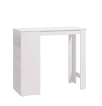 Mesa de Cocina Alta | Acabado en Melamina Blanco | Medidas: 120 cm Ancho x 50 cm Fondo x 105 cm Alto