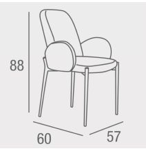 Juego de 2 Sillas con Brazos Tapizadas en Tela Rosa y Patas Metálicas Negras - Medidas 60x57x88 cm
