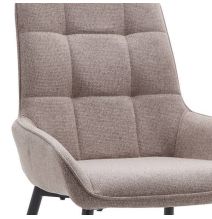 Pack de 4 Sillas Tapizadas en Tela Marron con Tratamiento Easy Clean, Asiento Reforzado Medidas 54x55x88 cm