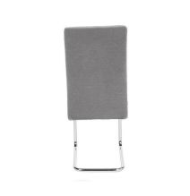 Pack de 4 Sillas de Madera Contrachapada con Relleno de Espuma, Tapizadas en Tela Gris, Patas de Cromo, Medidas 43x49x102 cm