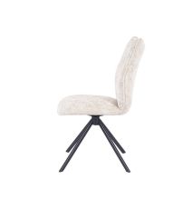 Pack de 2 Sillas Tapizadas en Tela Beige, Patas Negras, Asiento y Respaldo Ergonómicos y Acolchados Medidas 63x48x93 cm