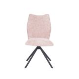 Pack de 2 Sillas Tapizadas en Tela Rosa, Patas Negras