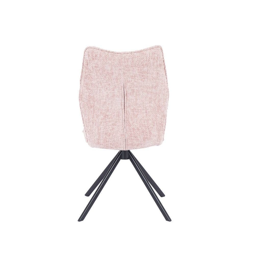 Pack de 2 Sillas Tapizadas en Tela Rosa, Patas Negras