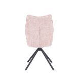Pack de 2 Sillas Tapizadas en Tela Rosa, Patas Negras
