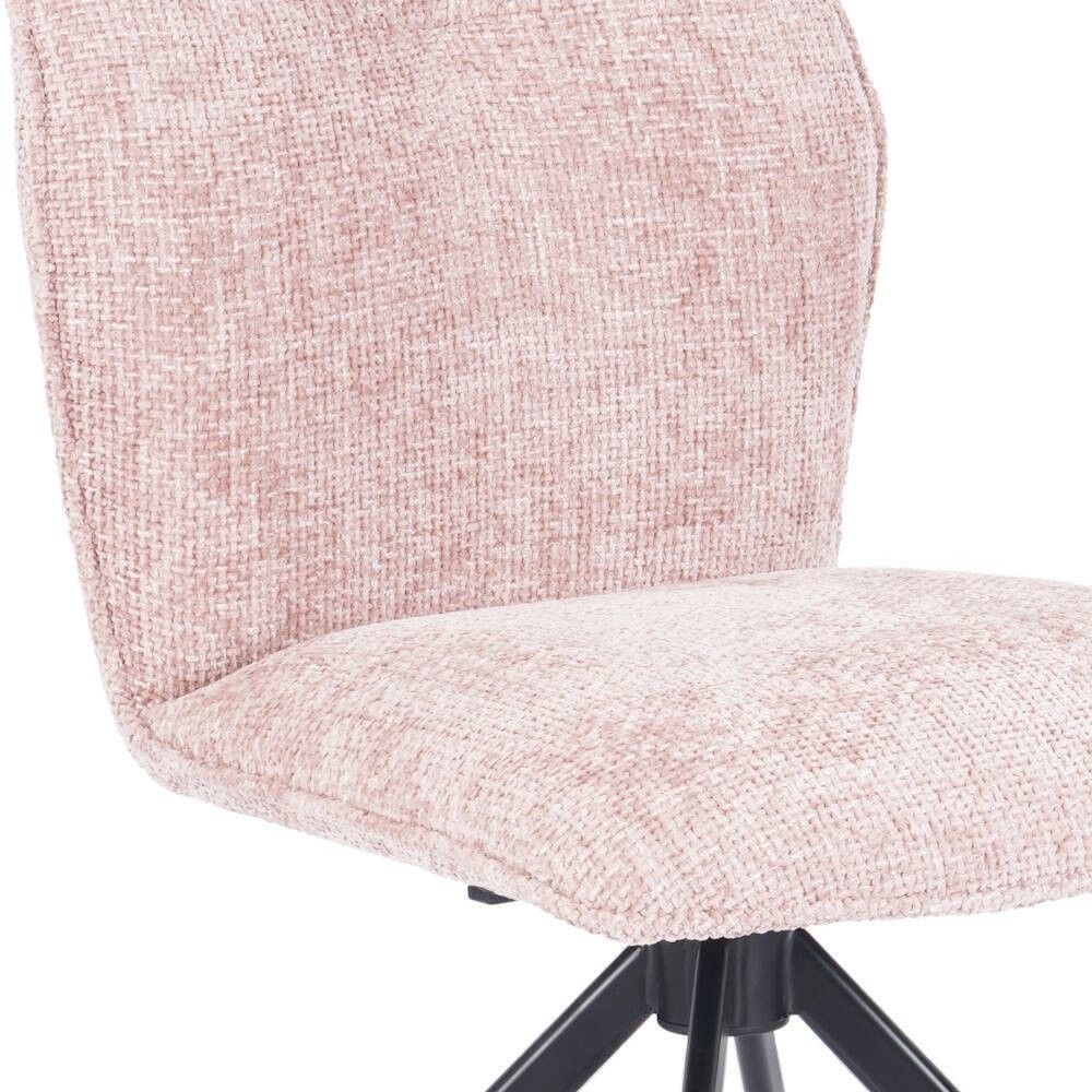 Pack de 2 Sillas Tapizadas en Tela Rosa, Patas Negras