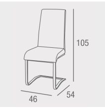 Pack de 4 Sillas Tapizadas en Símil Piel Gris Oscuro con Pata de Tubo Ovalado en Acabado Cromo,Medidas 46x54x110 cm