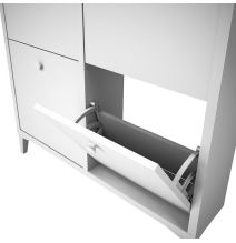 Zapatero de Melamina con 4 Puertas | Capacidad 8 Pares | 101 x 90 x 20 cm