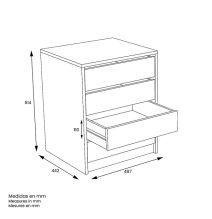 Cajonera 4 cajones | Color: Roble | Medidas: 62 cm x 50 cm x 44 cm mueble dormitorio
