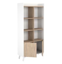 Estantería Decorativa, Librería, Separador Ambientes, Acabado en Roble y Blanco,171 cm (Al) x 80 cm (Anc) x 33,5 cm (Fon)