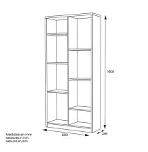 Estantería Alta Salón, Librería, Color Blanco, Medidas: 180 cm (Alto) x 85 cm (Ancho) x 28,5 cm (Fondo