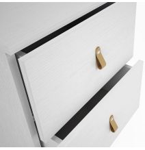 Mesita de Noche 2 cajones, Mesilla de Noche,  Color Blanco, Medidas: 40 cm (Ancho) x 34 cm (Fondo) x 61,6 cm (Alto)