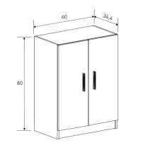 Conjunto de Muebles de Cocina Alto y Bajo de 2 Puertas en Madera Beige, 61x61x29 cm y 60x80x34 Cm