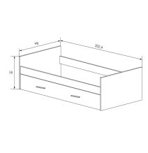Cama Nido con 2 Cajón de Almacenaje – Beige y Negro, 202,6 cm Largo x 98 cm Ancho x 58 cm Alto, Alta Resistencia.