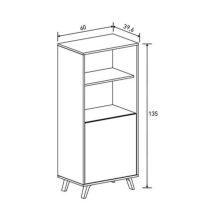 Mueble Bar para Salón o Comedor, Aparador de Cocina, Color Mauvella-rayas, Medidas: 60 cm (Anc) x 135 cm (Al) x 40 cm (Fon)