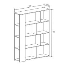 Estantería Decorativa, Librería, Separador Ambientes, Acabado en Mauvella-rayas, 174 cm (Al) x 129 cm (Anc) x 32,8 cm (Fon)