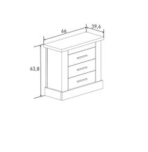 Pack Cabecero de 110 x 120 cm + 2 Mesitas de Noche de 3 Cajones | Dormitorio Completo Infantil | Color Mauvella Rayas