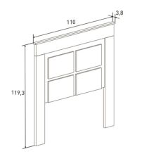 Cabecero Nórdico de 110 (Ancho) x 120 (Alto) x 3,8 (Fondo) Cm | Práctico y Elegante Color Cañón (para Cama de 135-140 o 160)