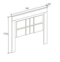 Pack de Dormitorio con Cabecero de 160 x 120 cm + 2 Mesitas de Noche + Cómoda | Color Cambria y Blanco