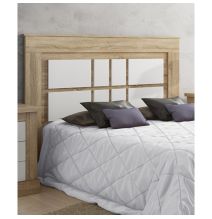 Pack de Dormitorio con Cabecero de 160 x 120 cm + 2 Mesitas de Noche + Sinfonier | Color Cambria y Blanco